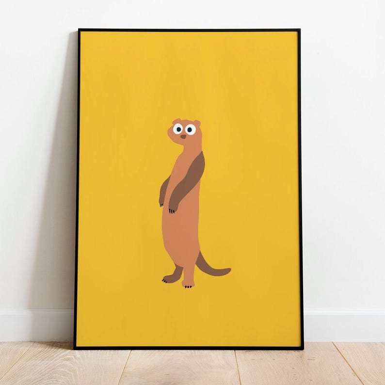 Meerkat Art Print for Kids Room Nursery Wall Decor Animal Themed Baby