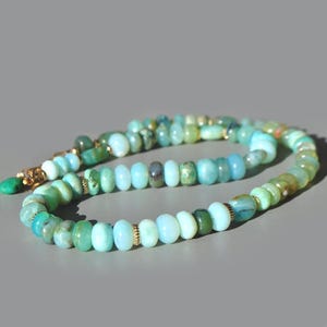 Gold-filled Peruvian blue opal necklace - Blue gemstone jewelry