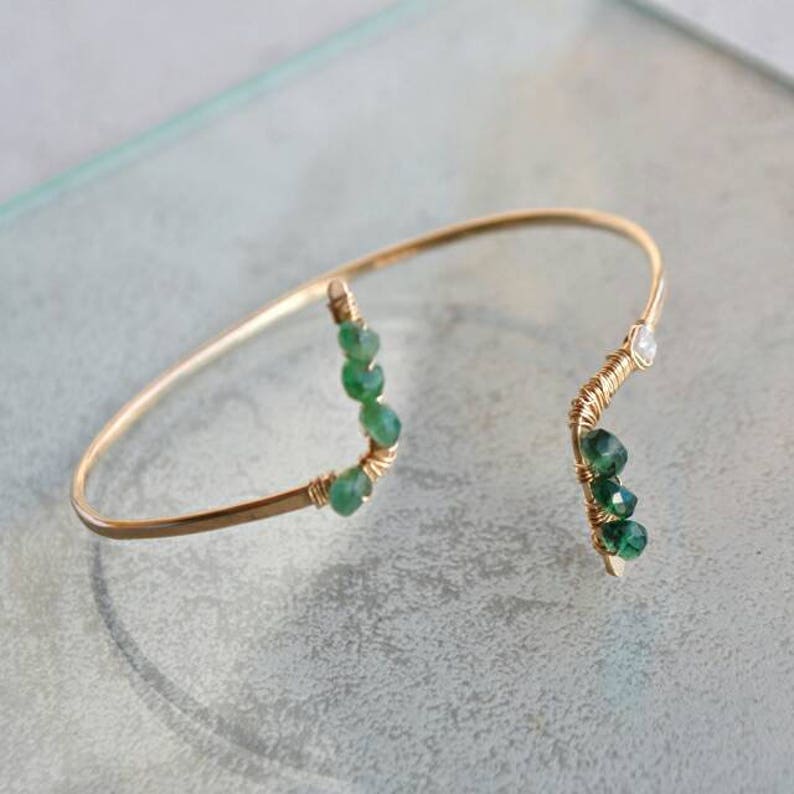 Emerald bracelet rush gold filled 14 K