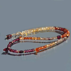 Tunduru Garnet Sapphires Necklace 14K Gold