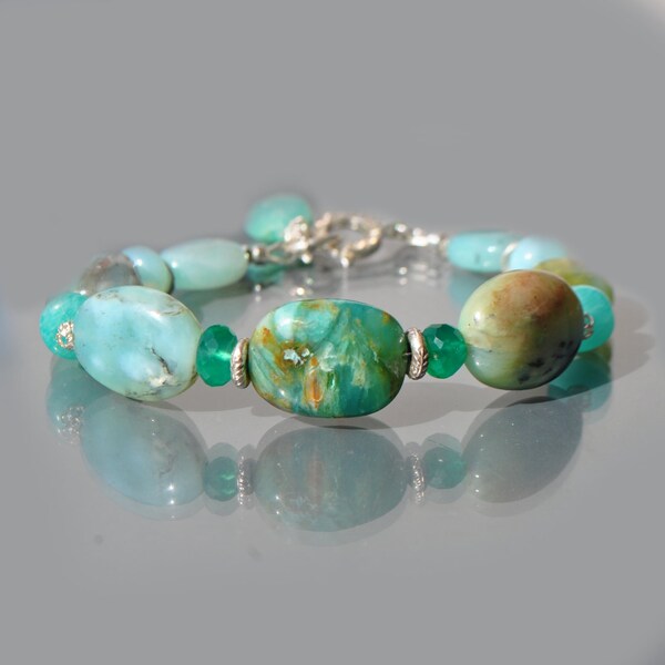 Bracelet Opale bleue du Pérou Argent 925