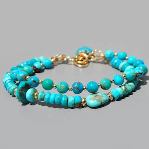 Arizona Turkos Armband med 2 Rader Stenar - Indianska Stensmycken