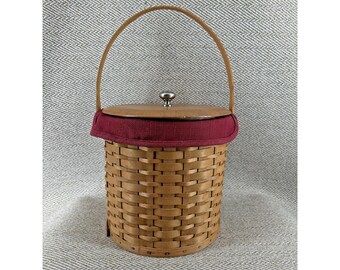 Longaberger 2003 Ice Bucket Basket, Liner, Protector,  Lid, Insulated Bucket