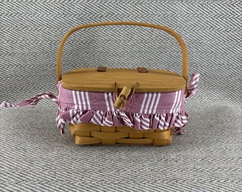 Longaberger Kiddie Combo Purse Dusty Rose Liner - 1998