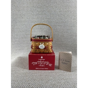 Longaberger Let It Snow Basket Tree Trimming 2000 Tie-On, Swing Handle Red