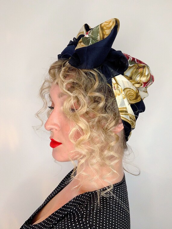 Vintage Style Headscarf - Royal Bouquet - image 3