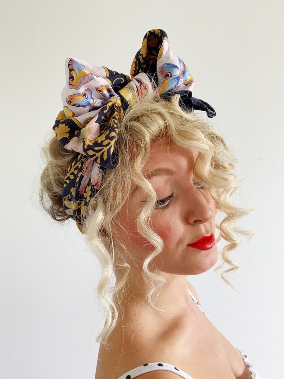 Vintage Style Headscarf - Butterfly Garden