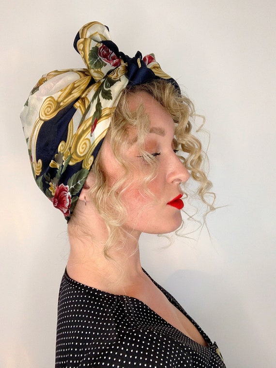 Vintage Style Headscarf - Royal Bouquet - image 2