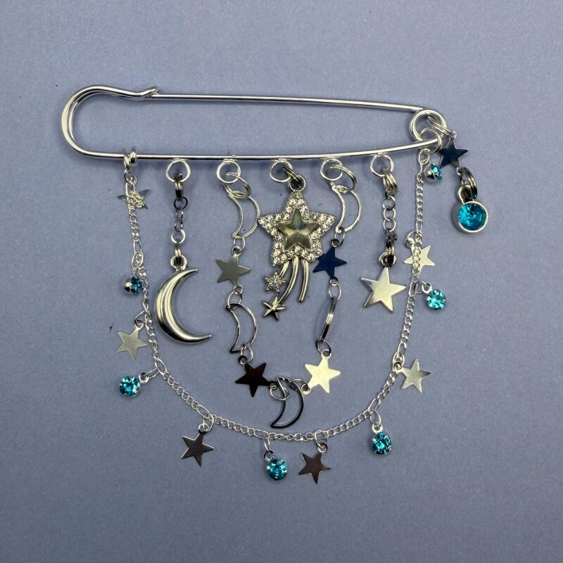 Moon and Star Pin - Etsy