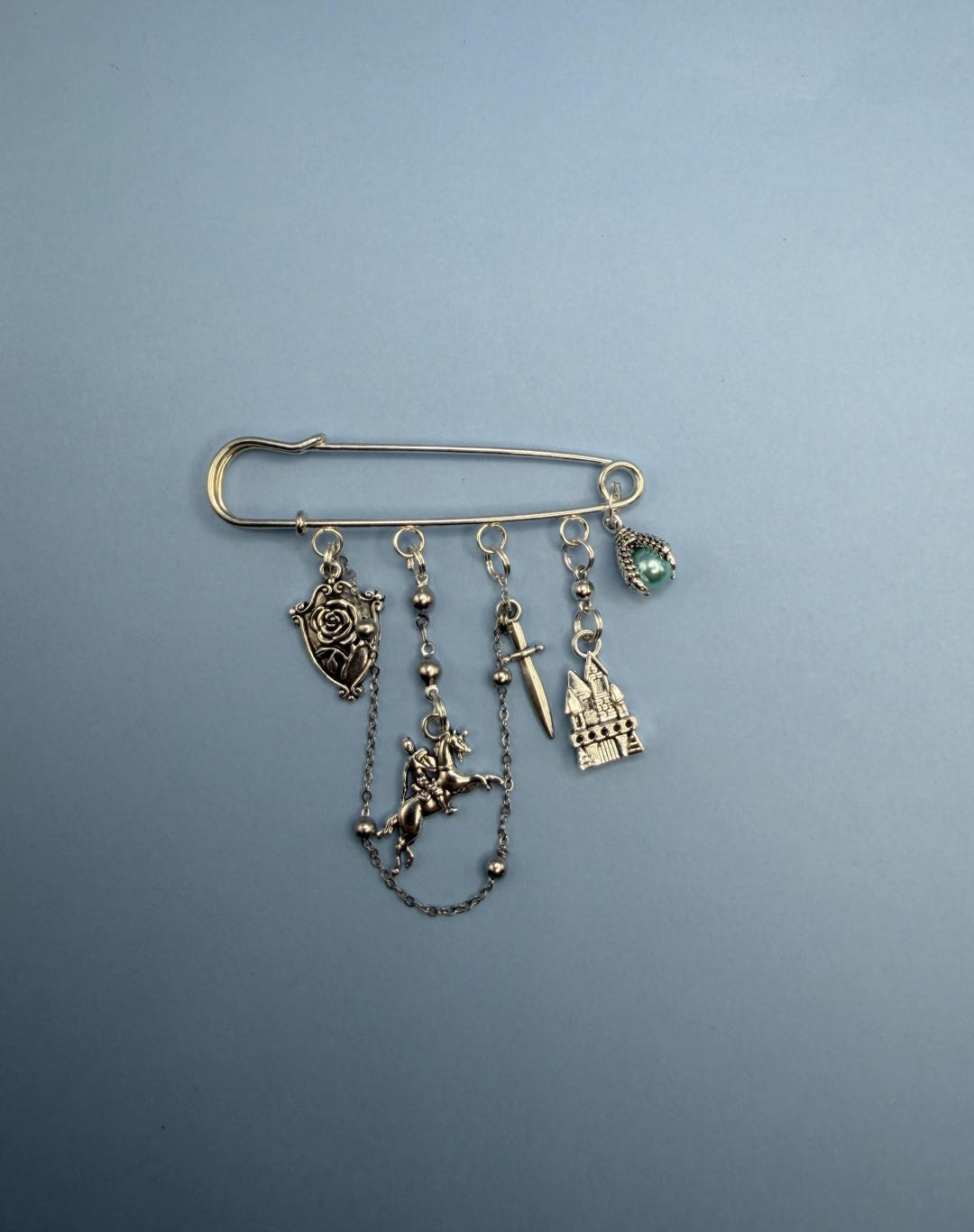 Knight Kilt Pin | Fantasy Sword Castle Rose | Medieval Jewelry | Choose ...