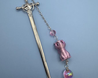 Princess Blush Dragon Sword Bookmark | One of a Kind | Pink Fantasy Reader | Romantasy