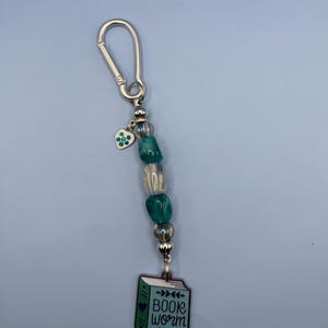 Bookworm Bag Clip | Reader Keychain | Bookish Gift | One of a Kind Book Accessory