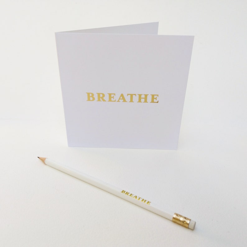 Download Wellbeing Gift Mindfulness gift GCSE good luck.A level gift Set of 3 BREATHE pencils.Yoga Gift ...