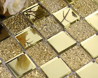 Gold Spiegel Glas Mosaik Fliesen, Küchen Backsplash, Badezimmer Wand