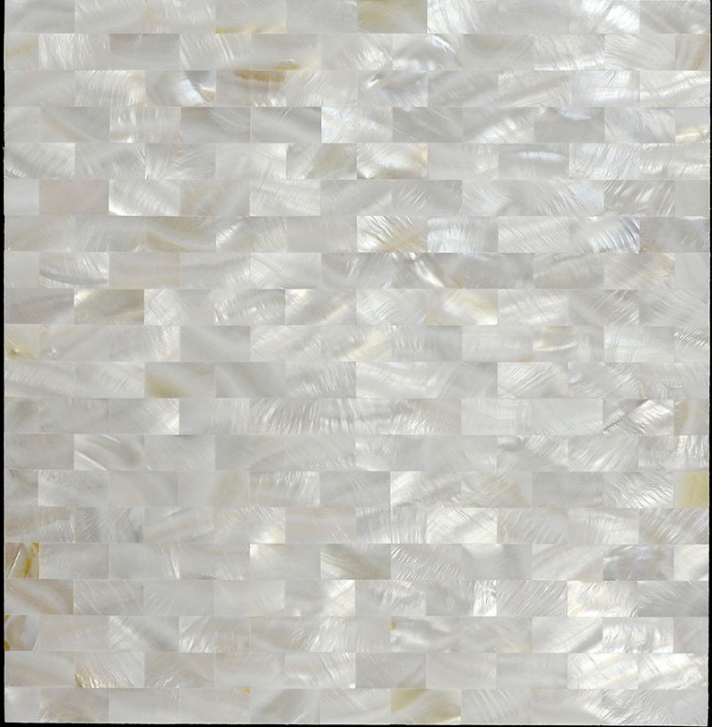 White Mother of Pearl Subway Tile St07812x12 per Etsy