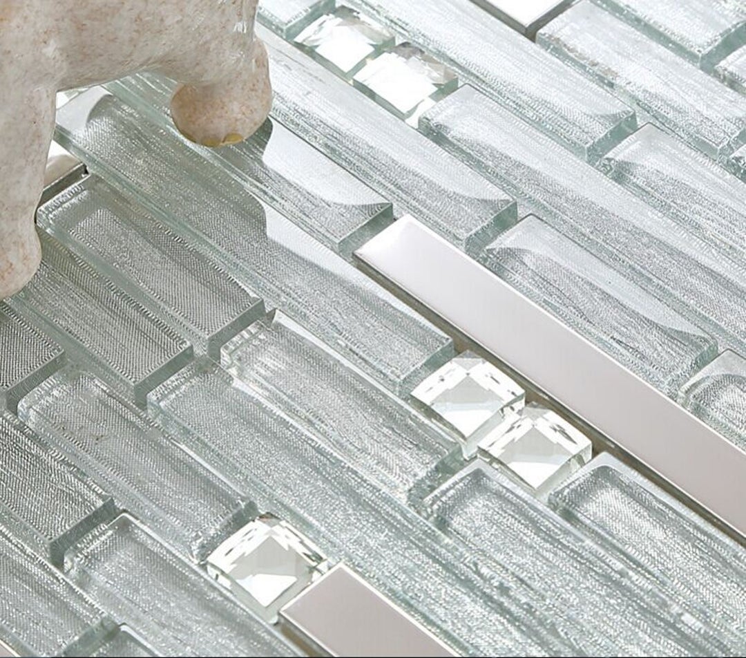 Metallica Silver Glass Square Wall Mosaic Tile – Premium Tiles