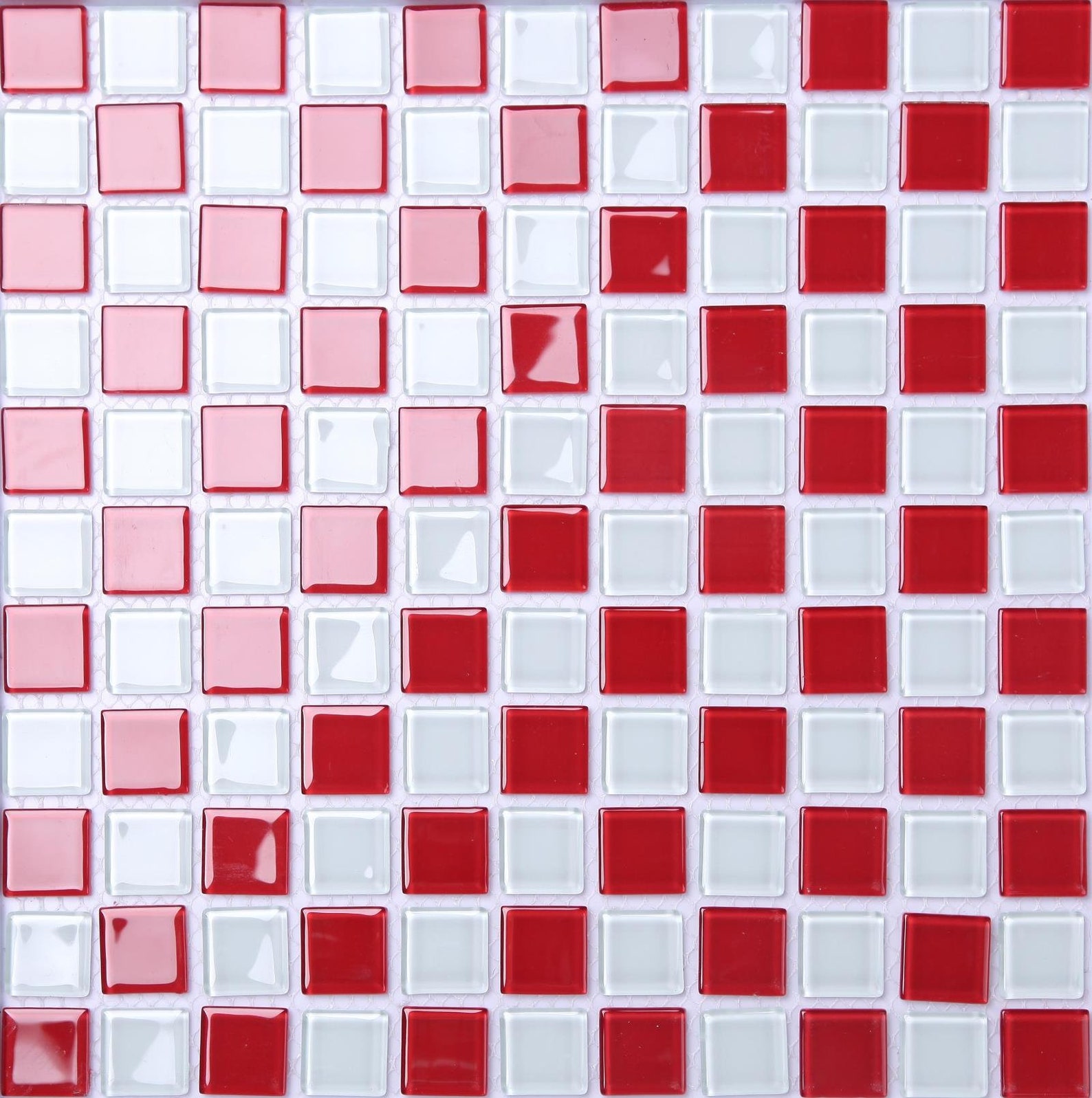 Glass Mosaic Kitchen Tiles Red and White Backsplash 3031 Etsy
