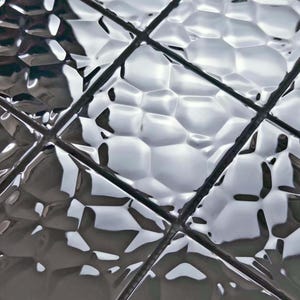 Silver Stainless Steel Tile Mosaic Block with Water-Cube Pebble Pattern #6707 Shiny Metal Wall Backsplash Tiles
