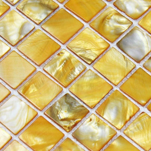 Gold Mother of Pearl Tile Bk00711.6x11.6 per Etsy