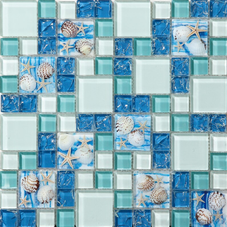 Blue Ice Glass Tile White And Teal Bathroom Wall Tiles Image 0