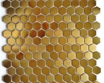 Gold Stainless Steel Tile Mosaic Brushed Metal Wall Backsplash Tiles Kitchen Floor Wall mosaic tiles