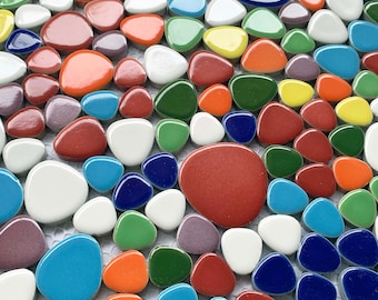 Multicolor Porcelain Pebble Tile Heart-Shaped Mosaic Floor and Wall Tiles JP-07 Glazed Backsplash for Kitchen & Bathroom