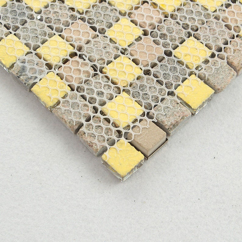 Gray and Rose Gold OX022-11.7x11.7 Stone Mosaic image 3