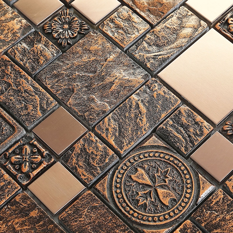 Antique Copper Bathroom Tile B96311.6x11.6 Per Etsy