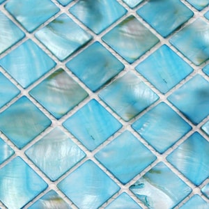 Mother of Pearl Shell Mosaic Tiles Turquoise Seashell Wall Backsplash Tile for Kitchen & Bathroom