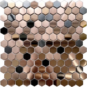 Gold Black Stainless Steel Tile Mosaic Brushed Metal Wall Backsplash Tiles Kitchen Floor Wall mosaic tiles