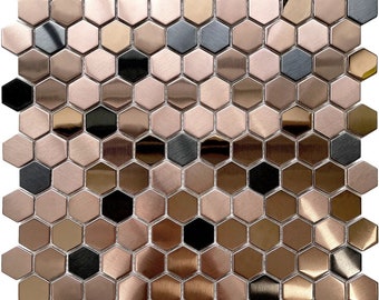 Gold Black Stainless Steel Tile Mosaic Brushed Metal Wall Backsplash Tiles Kitchen Floor Wall mosaic tiles