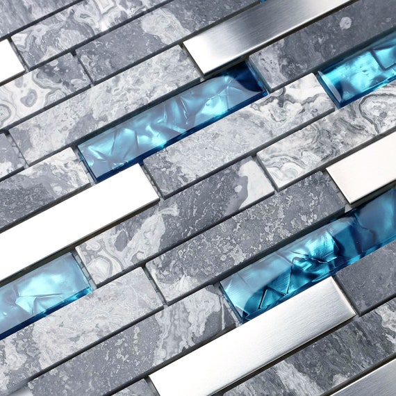 Linear Wall Tile Backsplash Gray Aqua Silver - Grey Wall Tile Backsplash Linear Wall Tile Backsplash Gray Aqua Silver - Grey Wall Tile Backsplash