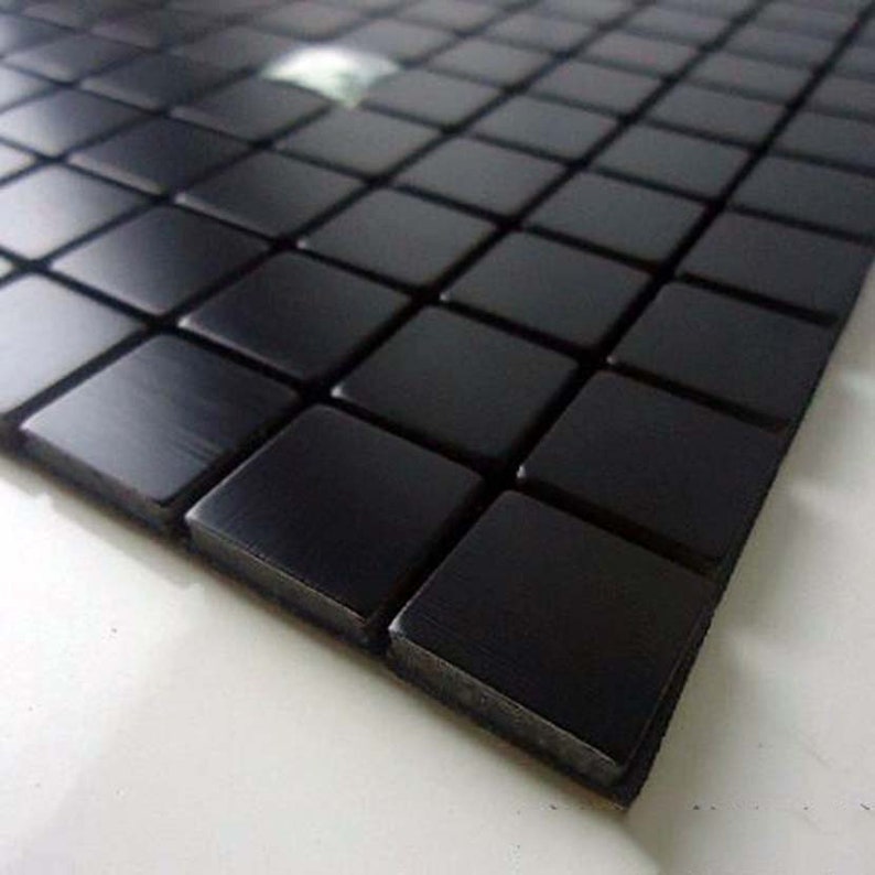 Black Peel and Stick Backsplash Tile MH15 12x12 Etsy