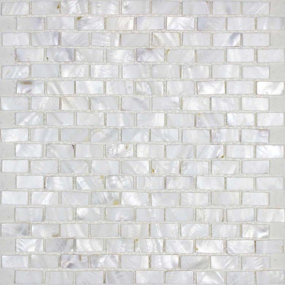White Mother of Pearl Tile Backsplash Subway Tile Shower Liner | Etsy