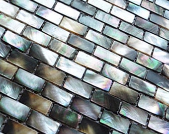 Azulejo de nácar, mosaico de metro, salpicadero de concha de aguas profundas (11 pies cuadrados)