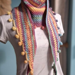 Handmade Crochet scarf in soft pastel colours