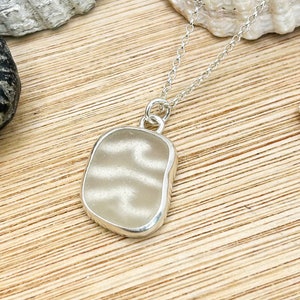 Sea Glass Wave Pendent | Sterling silver | Isle of Wight Beach Glass