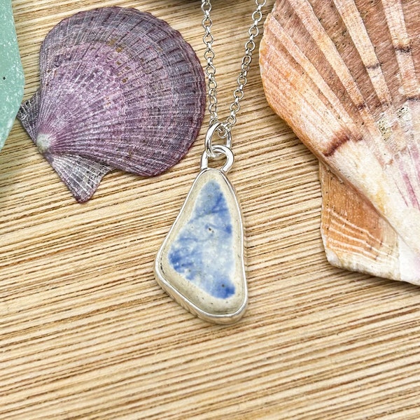 Sea Pottery Sterling Silver Pendent | Recycled Necklace | Isle of Wight