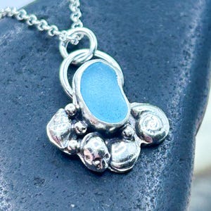 Isle of Wight Sea Glass Rock Pool Necklace | Sterling Silver | Handmade