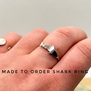 Made To Order | Sterling Silver Shark Ring | Handmade | Thumb Ring