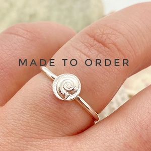 Made to Order Sterling Silver Ammonite Ring | Handmade |