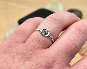 Sterling Silver Hibiscus Ring | Handmade Ring