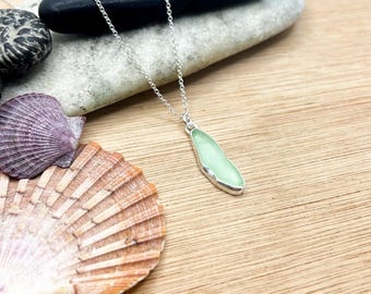 Sea Glass Sterling Silver Pendent | Recycled Necklace | Isle of Wight