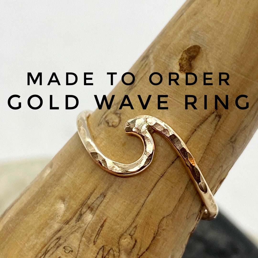 Made to Order Gold Filled Wave Ring | Handmade | Hammered Gold Ring - Etsy