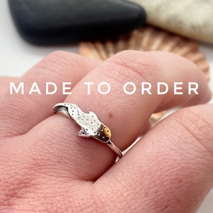 Made To Order | Sterling Silver Whale Shark Ring | Handmade | Thumb Ring