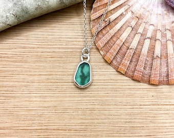 Sea Glass Whale Shark Pendent | Sterling silver | Isle of Wight Beach Glass