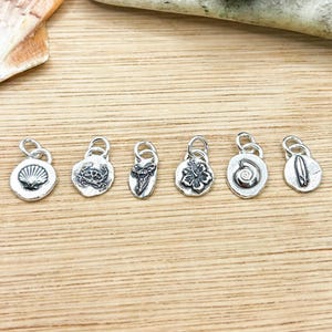 Tiny Shell Charms Recycled Sterling Silver Pendent | Handmade