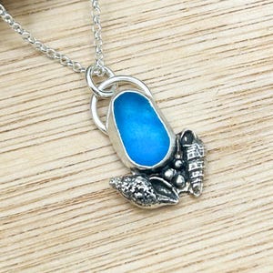 Isle of Wight Sea Glass Rock Pool Necklace | Sterling Silver | Handmade