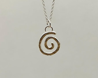 Sterling Silver Spiral Pendant | Handmade | Recycled Silver