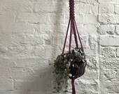 Plum Macrame Plant Hanger Boho style Indoor Planters Purple Plant hanger Plant Hangers Wall Hanging Boho Decor Gift Boho